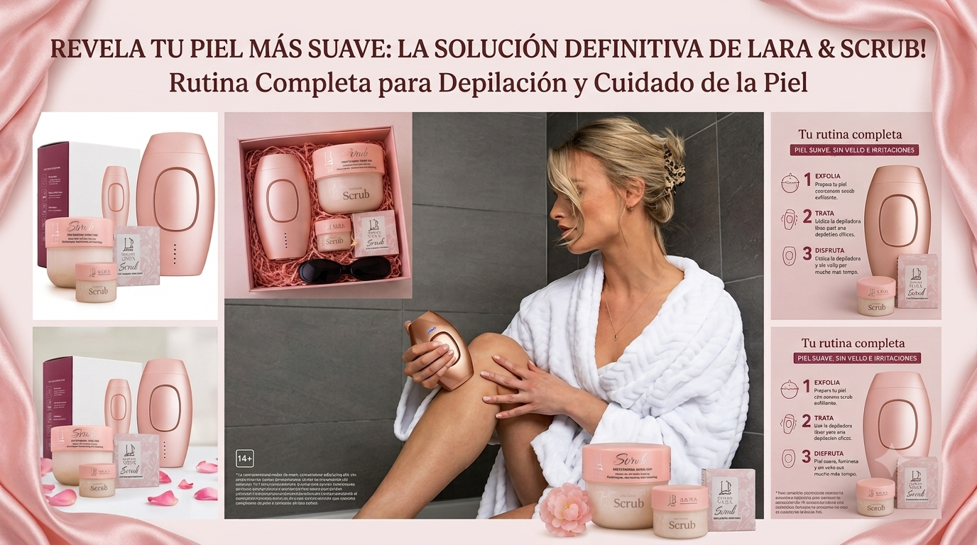 Kit de Depilación Definitiva en Casa | Depiladora Láser IPL + Exfoliante Corporal 350 ml