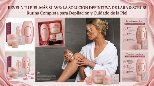 Kit de Depilación Definitiva en Casa | Depiladora Láser IPL + Exfoliante Corporal 350 ml